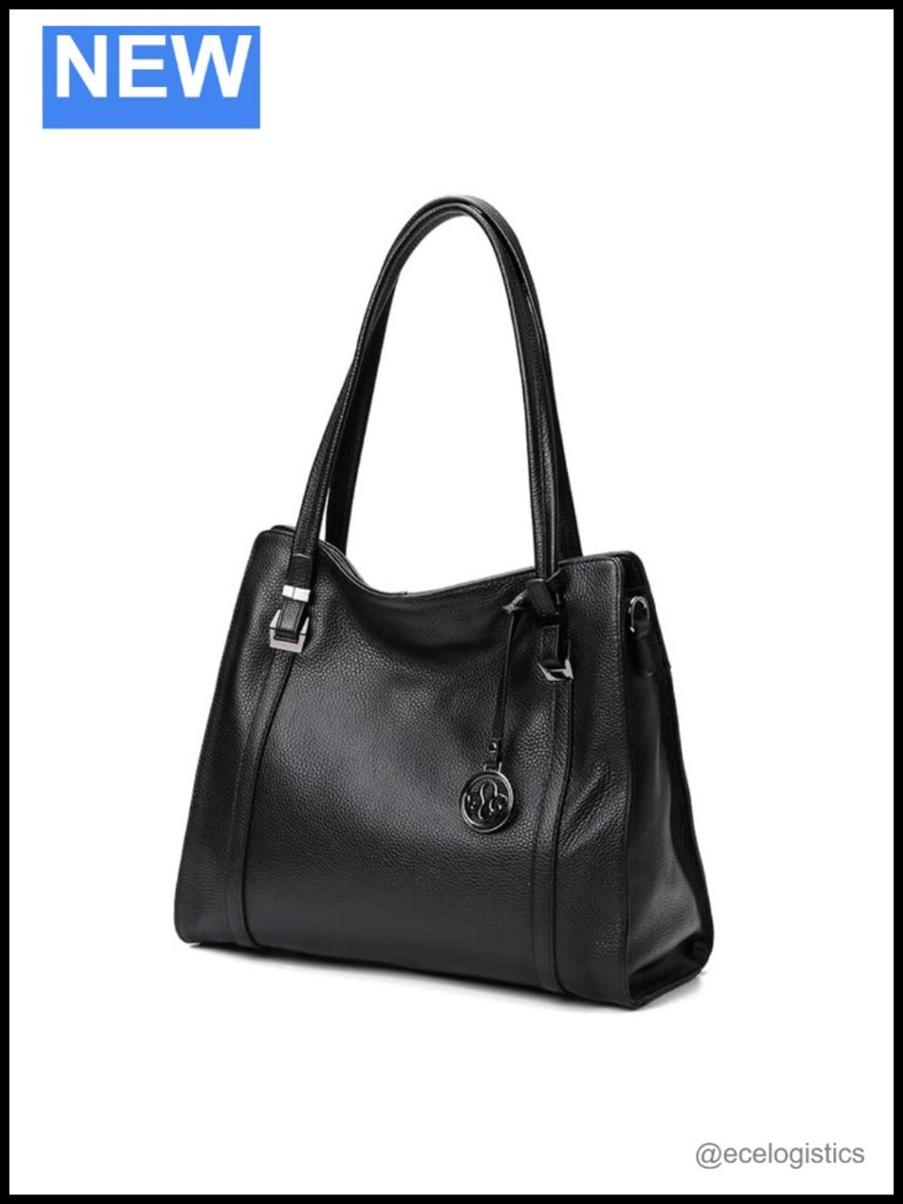 Genuine Leather Soft Cowhide Tote Bag Large Capacity Detachable Shoulder Strap